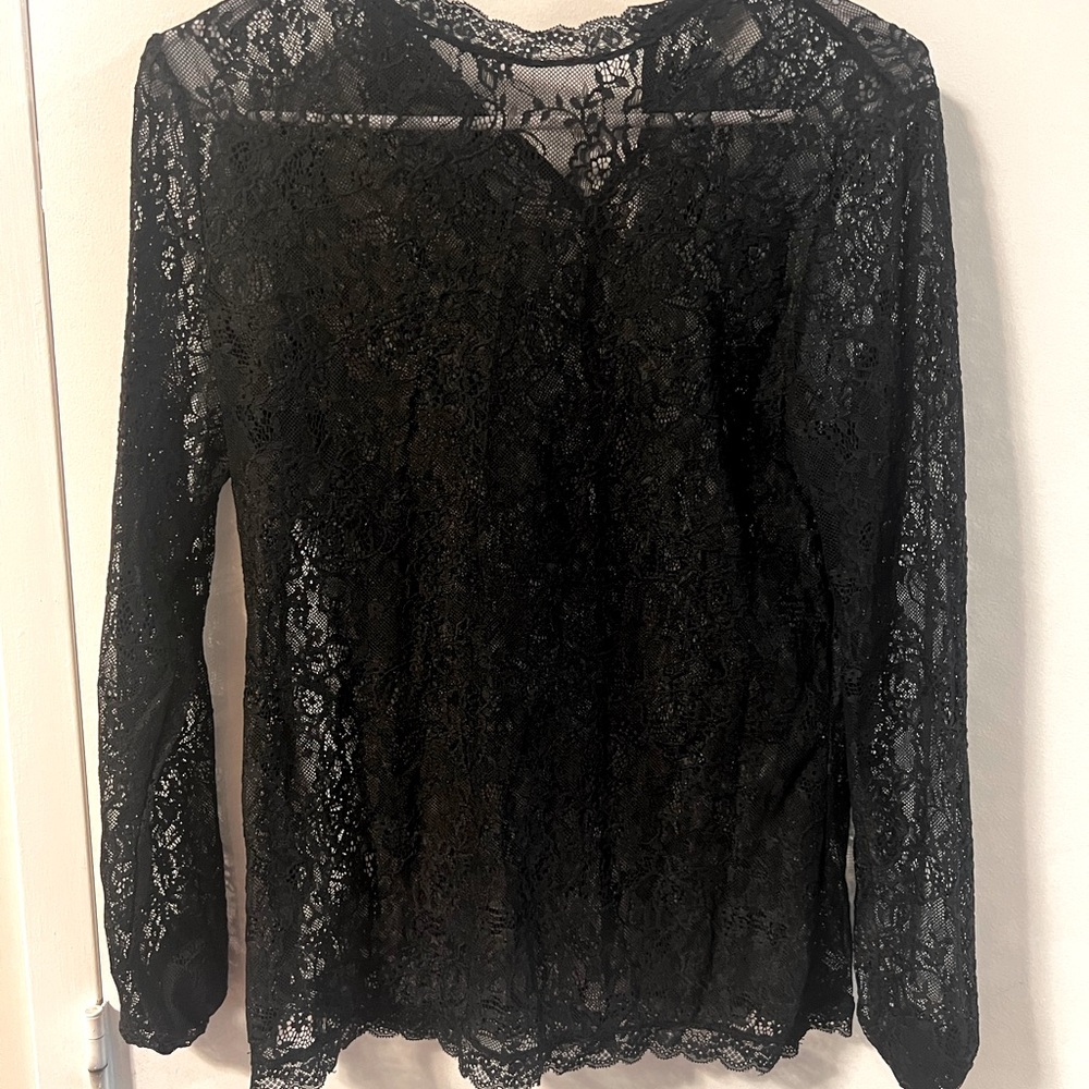 H&m blouse black lace
